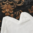 thumbnail image 3 of Manfei Bohemian Damask Sherpa Blanket 40x50, Black Brown Fuzzy Blanket Throw, Victorian Flower Flannel Blanket, Breathable Bedroom Decoration, 3 of 8