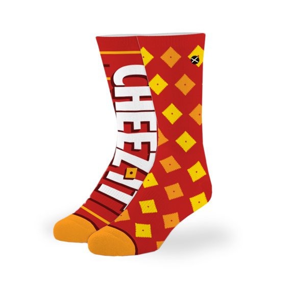 ODD SOX – Cheez-It Crackers Crew Socks for Big Kids 7–10 Years – Fun Snack Gift, Colorful Everyday