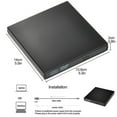 thumbnail image 3 of External CD DVD, External DVD Burner with USB2.0 Type-c, Portable DVD Player External Optical CD/VCD/-RW/ROM Drive for PC, Laptop, Desktops, iMac, 3 of 5