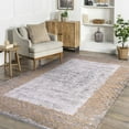 thumbnail image 2 of Rose Grey Framed Knitwear Area Rugs for Living Room Jacquard Textured Modern Rugs Soft Geometric Rug for Bedroom Mid Century Washable Rug Non-Slip Bohemian Carpet Perfect for Dining Room Office Beige, 2 of 5