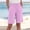 Pink plus size bermuda shorts for women a1, variant on Cagogo Women Plus Size Bermuda Shorts Elastic Waist Loose Fit Casual Pants with Pockets Solid Regular Summer Party Beach Lounge Trousers, Wine 3XL