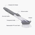 thumbnail image 4 of Soap Dispensing Dish Brush, Kitchen Scrub Brush for Pans Pots Sink - with 1 Handle and 3 Brush Heads, Clear/Gray, 4 of 9
