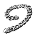 thumbnail image 4 of EOEMY Fashion 13/15mm 316L Stainless Steel Cuban Curb Chain Mens Bracelet Bangle 7-11"-9.5 Inch-13mm-Black, 4 of 7