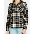 thumbnail image 4 of Time and Tru Women's Flannel Shirt with Long Sleeves, Sizes S-XXXL, 4 of 5