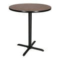 thumbnail image 2 of Hampden Furnishings Bennet Collection Steel Frame 36" Round Top, X Base, 42" Height Cafe Table, Black Frame/Mahogany Top, 2 of 5