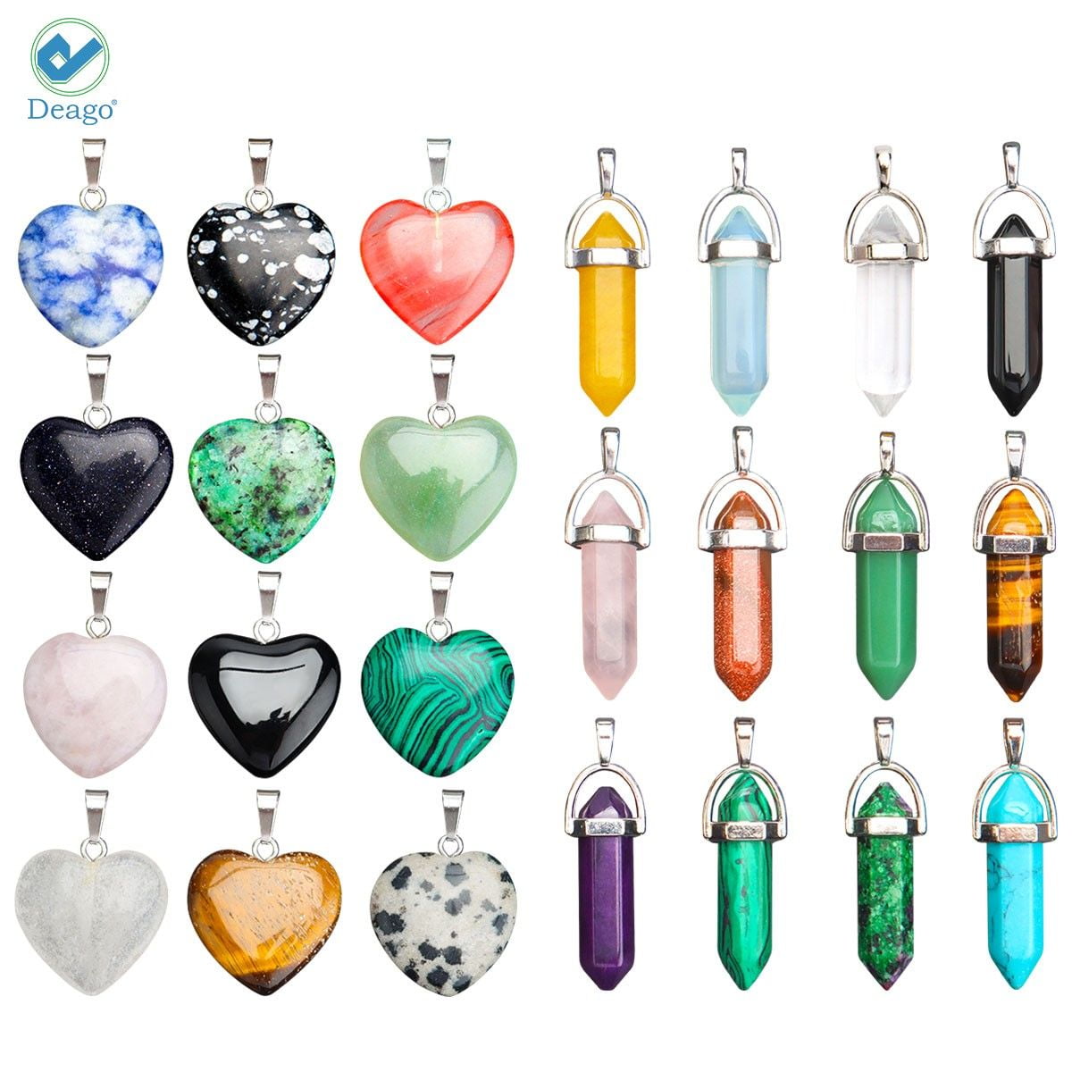 Yaomiao 3 Pieces Crystal Necklaces, Quartz Pendant Energy Healing