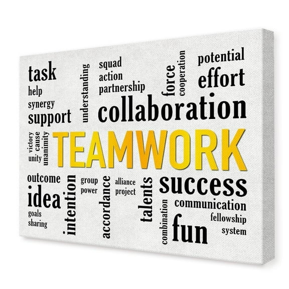 Teamwork Inspirational Wall Art,Motivational Office Wall Decor,Positive Canvas Wall Decor for Home Workplace Cubicle