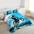 thumbnail image 3 of jejeloiu Extreme Speed Game Twin Comforter Sets,Motorcycle Bedding Set For Boys Teens 2 Pieces, 3 of 8