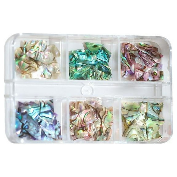 OOKWE 3D Irregular Nail Art Abalone Seashell Slices Colorful Nail Art Shell Piece