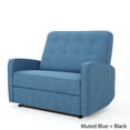thumbnail image 2 of GDF Studio Swanton Contemporary Fabric Button Tufted Loveseat Recliner, Muted Blue, 2 of 15
