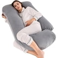 thumbnail image 1 of Almohada para Embarazo, Almohada de Maternidad en Forma de U, Almohada Embarazada para Dormir Cómodo, Almohada de Apoyo de Mujer Embarazada de Cuerpo Completo, con Funda de Terciopelo Lavable, 1 of 7