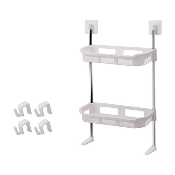 MERILER Over Toilet Storage Rack with Self-Adhesive Installation - Bathroom Organizer Shelf, White