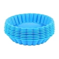 thumbnail image 1 of 8 Pcs Silicone Cake Pans, Non-Stick Round Pie Moulds, Round Fluted Flan Baking Molds for Muffin, Qu, 1 of 5