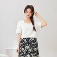 thumbnail image 4 of Lace square neck puff sleeve top, 4 of 13