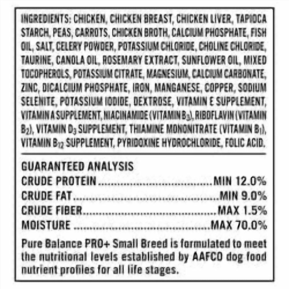 Pure Balance Pro+ Fresh Small Breed Food, Chicken with Peas & Carrots Recipe, 24 oz