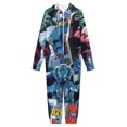thumbnail image 3 of Mobile Suit Gundam Unisex Onesie Pajamas Zipper Jumpsuit Hooded One Piece Sleepwear for Family Mens Womens, 3 of 8