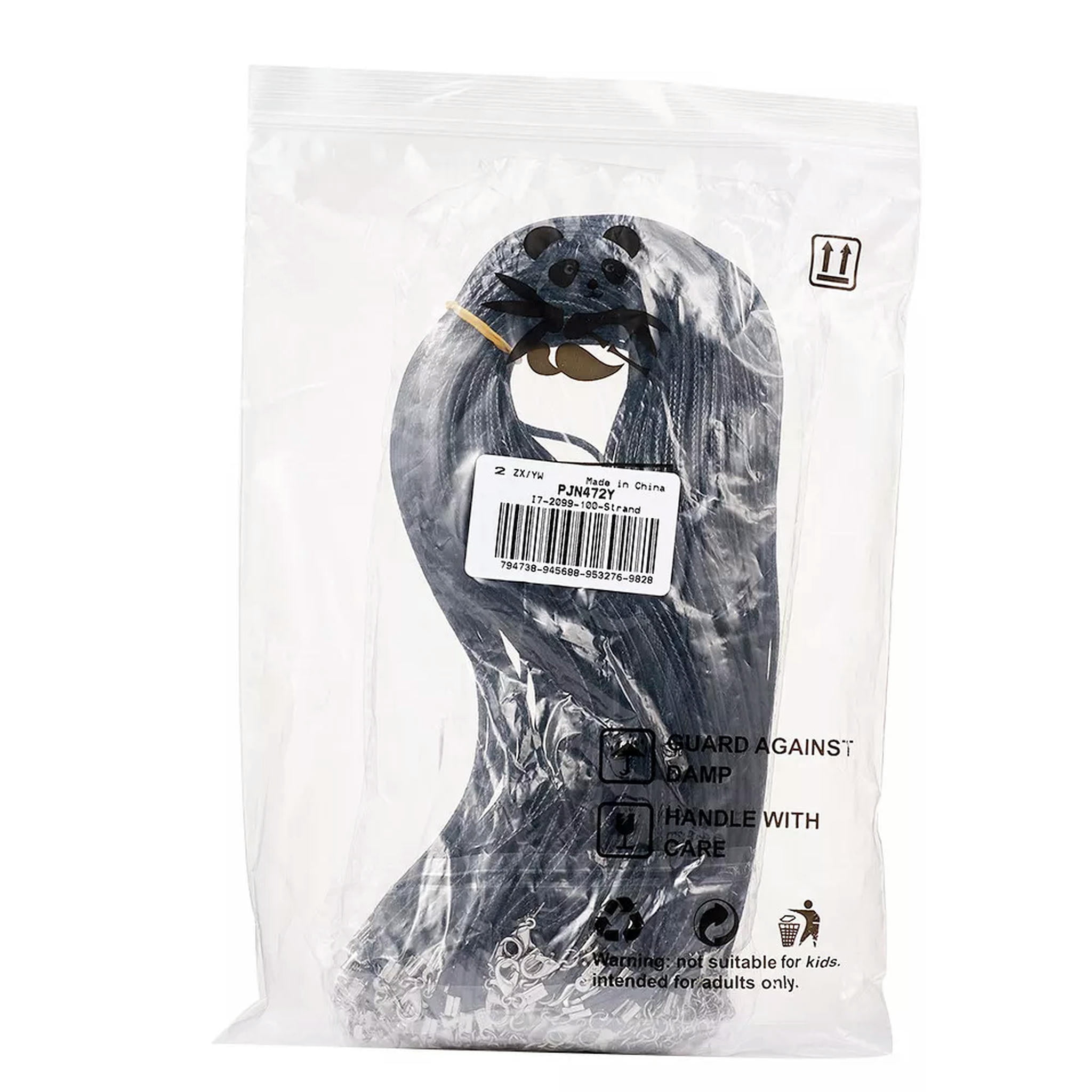 U8MO 100 Strds 17" Imitation Leather Cord Necklaces Base with Lobster Clasp Black 2mm