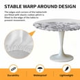 thumbnail image 6 of Simple Style Floral Elastic Fitted Round Table Cover Grey Plant Line Art Waterproof Outdoor Tablecloth for Holiday Party, Picnic, Patio & Dining Fits Tables Up to 55"-60", 6 of 8
