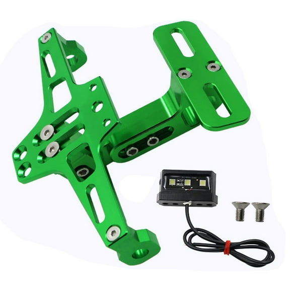 Upgrades Motorcycle License Plate Bracket with LED Illuminate Motorcycle Tail Light Stand and Number Plate Hold