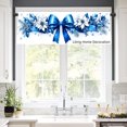 thumbnail image 2 of Rod Pocket Polyester kitchen Curtain Valances for Windows With Blue Bow And Floral Design For Indoor Living Room Bedroom Kitchen Decoration 54x18 inch, 2 of 5