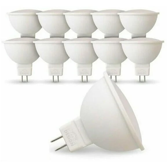 Long Lifespan MR16 LED Light Bulb, Energy Efficient 5W, Neutral White 4000K, Wide Beam Angle 120°, Non-dimmable Opaque White Plastic for Bedrooms Hallways (Pack of 10)