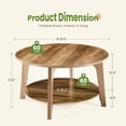 thumbnail image 5 of EDX Round Coffee Table, 2 Tier Coffee Table with Storage, for Living Room，Honey Brown, 5 of 6