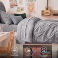 thumbnail image 5 of U by Bedsure Twin/Twin XL Comforter Set Grey, Bedding for College Dorm, 5 Pieces Bed in a Bag with Pinch Pleat Comforter, Sheets, Pillowcases & Shams, 5 of 10