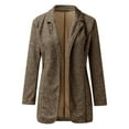 thumbnail image 4 of Ladies Work Suit V Neck Cardigan Single Breasted Outwear Solid Color Blazer Comfy Loose Blouse Button Down Pockets Jacket, 4 of 7