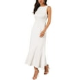 thumbnail image 4 of INSPIRE CHIC Women's Boat Neck Dresses Sleeveless Elegant Cocktail Maxi Dress 2XL White, 4 of 6