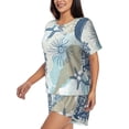 thumbnail image 2 of Picia Algae Corals and Seashells Pajamas Sets for Women Soft Short-Sleeved Pjs with Lounge Shorts Two Piece Sleepwear-3X-Large, 2 of 9