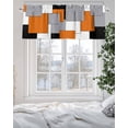thumbnail image 5 of Orange Grey Color Block Kitchen Valances for Windows Abstract Modern Geometric Valance Curtains&nbsp; for Kitchen /Living Room/Bedroom/ Bathroom Decor, 42"x12 " ,Rod Pocket 1 Panel, Black White, 5 of 7
