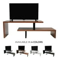 thumbnail image 2 of LeisureMod TV Stand with MDF Open Shelves and Powder-Coated Iron Legs for Modern Home, Living Room, Bedroom Orford Collection in Walnut, 2 of 9
