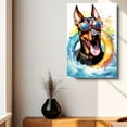 thumbnail image 4 of Doberman Pinscher Dog Canvas Wall Art,Pet Canvas Painting Puppy Artwork,Colorful-Watercolor Original Artwork Print For Bedroom, Bathroom Wall Art decor, 4 of 6
