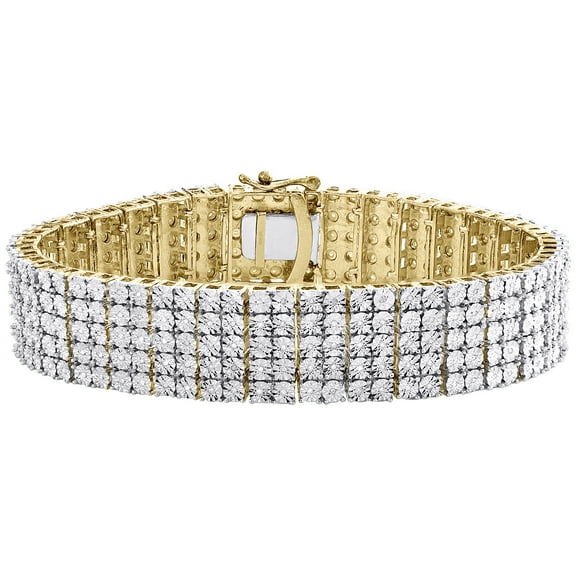 Real Diamond Sterling Silver 5 Row Tennis Bracelet 16mm Miracle Set 6/9 CT