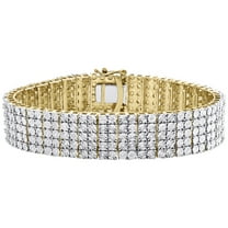 Real Diamond Sterling Silver 5 Row Tennis Bracelet 16mm Miracle Set 6/9 CT