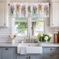 thumbnail image 2 of Pink Spring Floral Farmhouse Short Window Curtain Valances, Wooden Elegant Farmhouse Botanical Rod Pocket Kitchen Valances for Living Room Bedroom Bathroom Cafe 60" x 18", 2 of 8