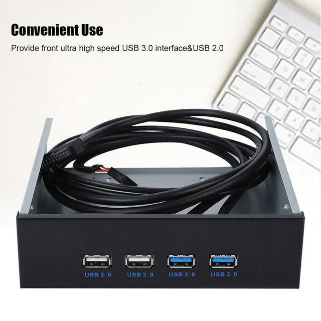 5.25 Inch Usb Front CD Driver Board Portable 19 Pin 9Pin to 3.0 2.0 4 Port Metal Usb Front Hubs Optical Drive Bay Scheda Driver CD Hub Panel CD ROM Expansion Mobile Rack for PC