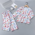 thumbnail image 6 of Fesfesfes Summer Long Sleeve Pajamas Set Cool Homewear PJS Big Boys Outfit Home Clothes, 6 of 6