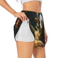 thumbnail image 3 of Lsque Magical Tarot Reading Printed Women's Running Shorts with Liner Pockets,Elastic Quick Dry Workout Athletic Gym Yoga Shorts,Womens High Waist Shorts-Small, 3 of 9