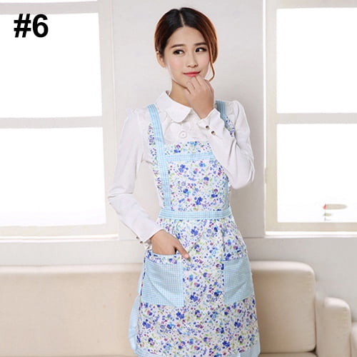Details about   Women's Floral Rose Long Aparon for Home Cooking Spills Resistant Long Bib Cover 