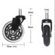 thumbnail image 4 of Juego de 4 ruedas para silla de oficina - Ruedas giratorias con protector de piso de goma - No dejan marcas en el piso - Ruedas silenciosas de 3 pulgadas, 4 of 4