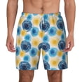 thumbnail image 2 of Picia Circular pattern Mens Swim Trunks with Compression Liner Stretch Beach Shorts Quick Dry with Zipper Pockets No-Chafing Board Shorts-Large, 2 of 9
