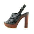 thumbnail image 4 of vince camuto womens elyza open toe casual leather platform sandals, black, size 9.5, 4 of 5