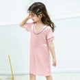 thumbnail image 2 of Dress for Girls Short Sleeve Solid Homewear Round Neck Sleepwear Shirt Dress Girls' Dresses Rose Gold 7-8Years, 2 of 7