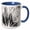 Blue/White, variant on 3drose, Black and White Reverse Silhouette of Tropical Palm Tree Fronds, 11oz Mug