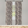 thumbnail image 4 of Ambesonne Antique Oriental Window Curtains, Honeycomb Flowers, Each 28" W x 63" L, Pale Tan Dark Taupe Grey, 4 of 4