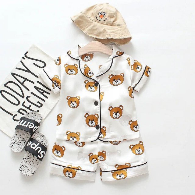 Conjunto de pijamas para niños, ropa de dormir de Pascua, Top de manga larga con conejo de dibujos animados + traje de pantalón, conjuntos de ropa para niñas pequeñas