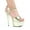 Black Silver, variant on Women's 6" Pointed Chrome Stiletto Sandal.