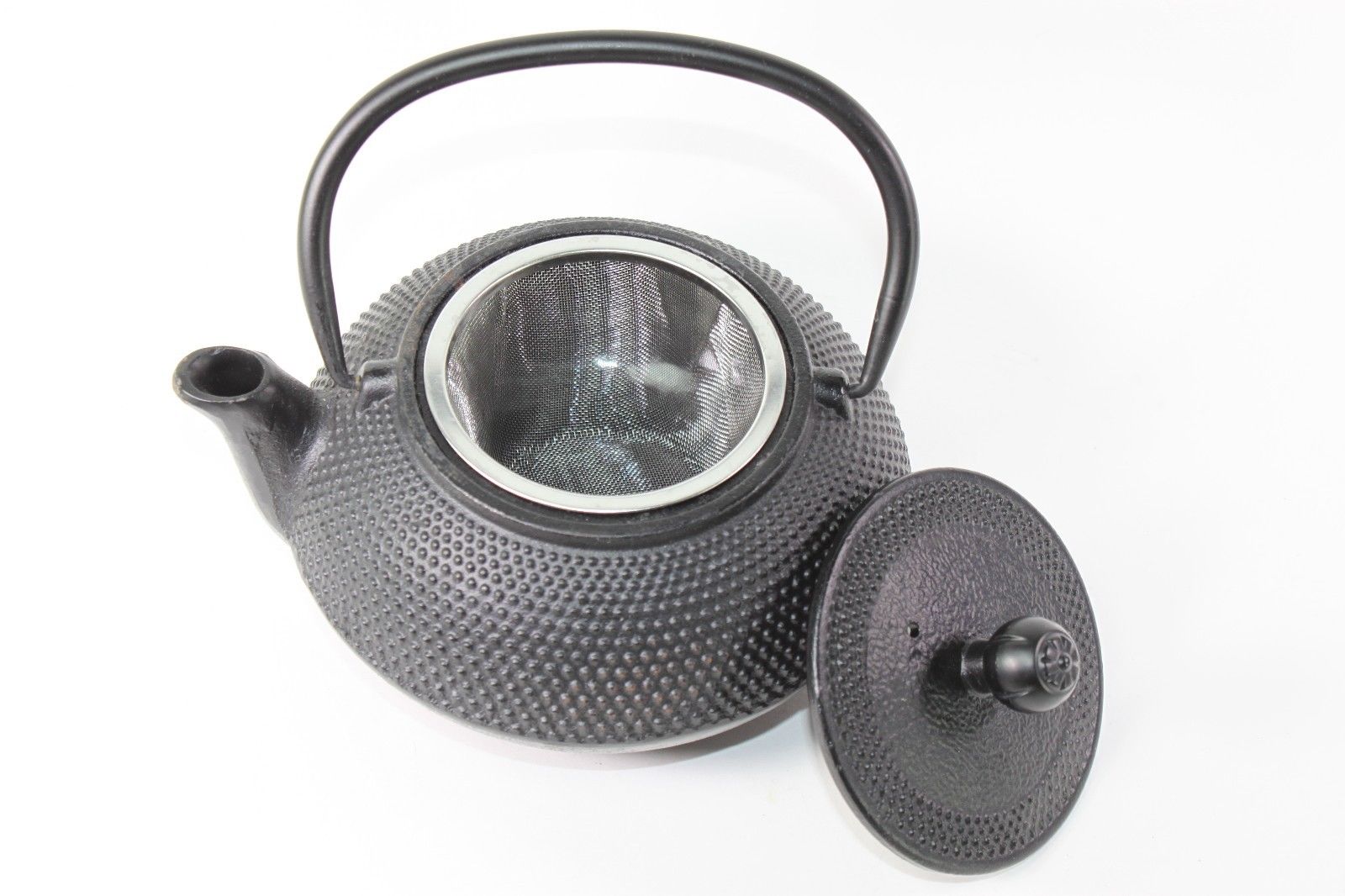 24 fl oz Black Small Dot Japanese Iron Cast Teapot Tetsubin with Infuser Filter