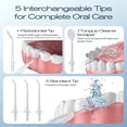 thumbnail image 6 of OasiSmile Water Picks for Teeth Cleaning, Dental Water Flosser 350ML Cordless Portable 4 Modes Rechargeable Oral Irrigator with 4 Jet Tips for Home Travel Office, Blue, 6 of 7